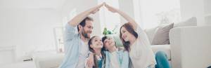 family making house shape over head