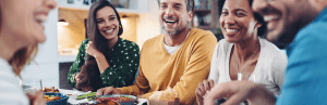A Delicate Balance: Understanding the relationship between food additives and your microbiome 2 happy-friends-share-meal