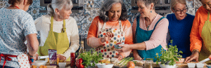 ladies-prep-healthy-food-together
